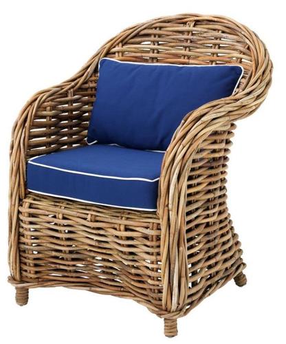 Casa Padrino Designer Rattan Sessel 70 x 70 x H. 88 cm - Luxus Wohnzimmer M�bel