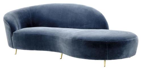 Casa Padrino Designer Sofa Blau 248 x 104 x H. 74 cm - Luxus Kollektion