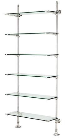 Casa Padrino Designer Wandregal Silber 100 x 41 x H. 240 cm - Luxus Wohnzimmer M�bel