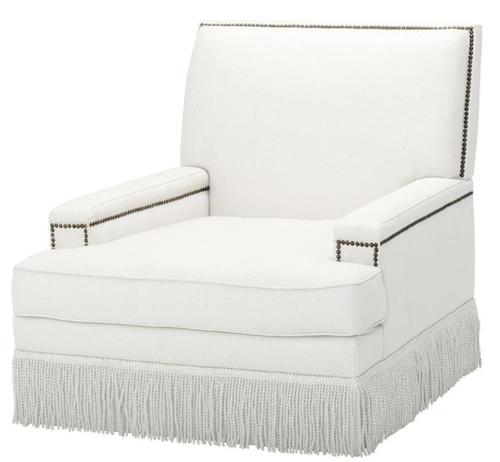 Casa Padrino Luxus Designer Sessel Wei� 90 x 102 x H. 90 cm - Wohnzimmer M�bel