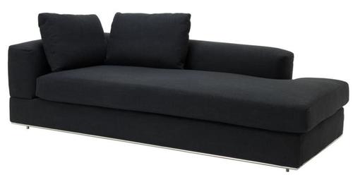 Casa Padrino Designer Sofa Schwarz Linksseitig 231 x 101 x H. 85 cm - Luxus Wohnzimmer M�bel