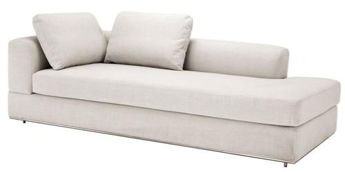 Casa Padrino Designer Sofa Naturfarbig Linksseitig 231 x 101 x H. 85 cm - Luxus Wohnzimmer M�bel