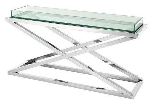 Casa Padrino Designer Edelstahl Konsole 150 x 45 x H. 77 cm - Luxus Hotel M�bel