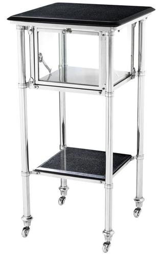 Casa Padrino Luxus Beistelltisch auf Rollen 39 x 39 x H. 80 cm - Hotel Accessoires