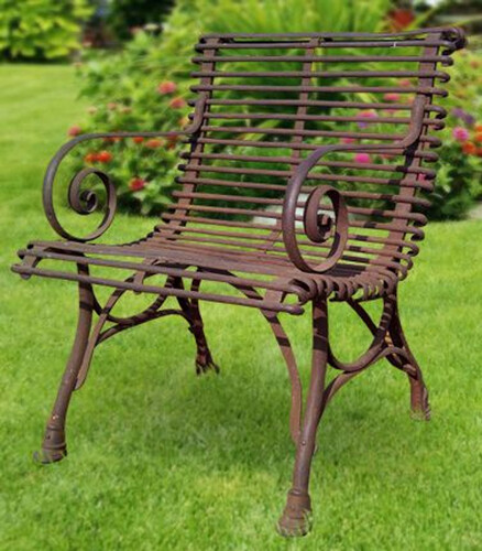 Casa Padrino Gartenstuhl aus Schmiedeeisen - verschiedene Farben - 65 cm x 60 cm - Luxus Gartenm�bel