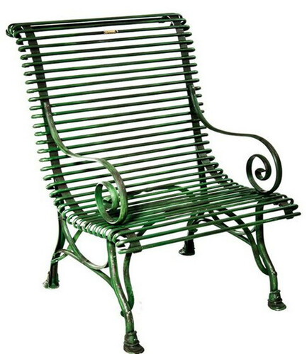 Casa Padrino Gartenstuhl aus Schmiedeeisen - verschiedene Farben - 63 cm x 45 cm x H98 cm - Luxus Gartenm�bel