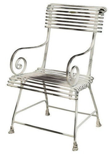 Casa Padrino Gartenstuhl aus Schmiedeeisen - verschiedene Farben - 44 cm x 54 cm - Luxus Gartenm�bel