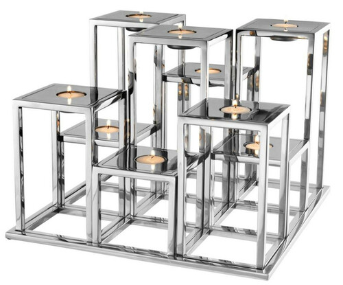 Casa Padrino Luxus Edelstahl Teelichthalter - Designer Hoteleinrichtung