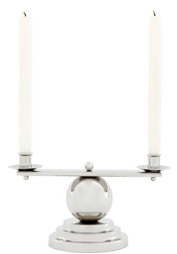 Casa Padrino Luxus Kerzenhalter Silber 34 x H. 16,5 cm - Designer Accessoires