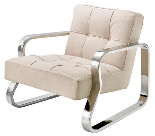 Casa Padrino Luxus Sessel Naturfarbig 72 x 80 x H. 64 cm - Designer M�bel