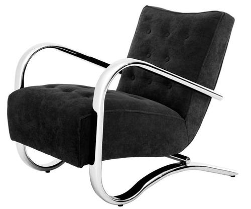 Casa Padrino Luxus Sessel Schwarz 64 x 82 x H. 75 cm - Designer M�bel