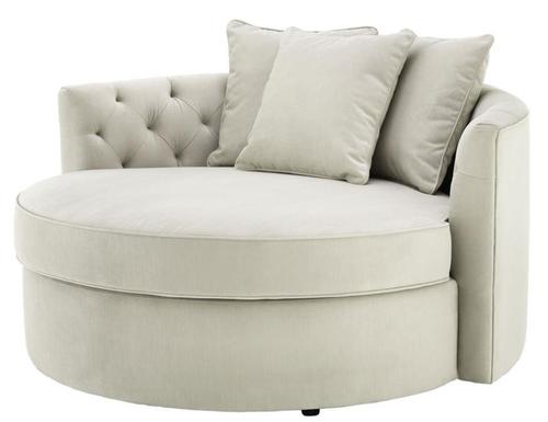 Casa Padrino Designer Sofa Hellgrau 157 x 148 x H. 90 cm - Luxus Rundsofa