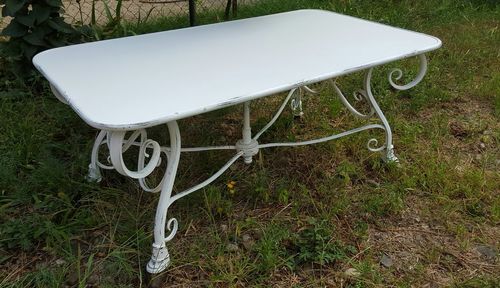 Casa Padrino Gartentisch aus Schmiedeeisen - verschiedene Farben - 120 cm x 70 cm x H45 cm - Luxus Gartenm�bel