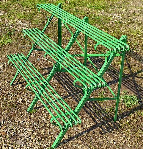 Casa Padrino Blumenst�nder aus Schmiedeeisen mit 3 Etagen - verschiedene Farben -  120 cm x 45 cm x H70 cm - Luxus Gartenm�bel