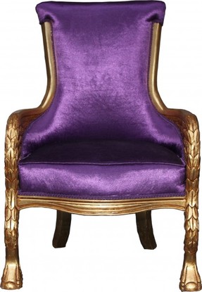 Casa Padrino Barock Lounge Sessel Mod2 Lila / Gold 71 x 76 x H. 110 cm - Club M�bel 