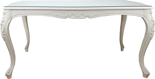 Casa Padrino Barock Luxus  Esstisch Weiss 160 x 100 cm - Hotel, Restaurant M�bel - Made in Italy