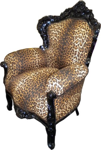 Casa Padrino Barock Sessel King Leopard / Schwarz - Limited Edition