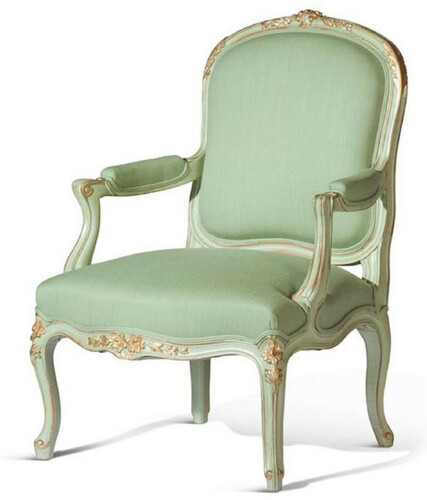 CPBlack Luxus Barock Sessel by Casa Padrino Mintgr�n / Gold