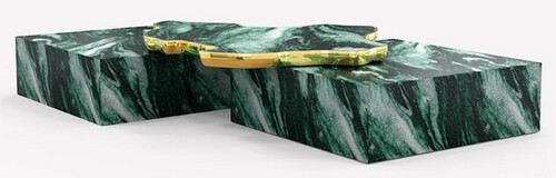 CPBlack Luxus Marmor Couchtisch by Casa Padrino Gr�n / Gold