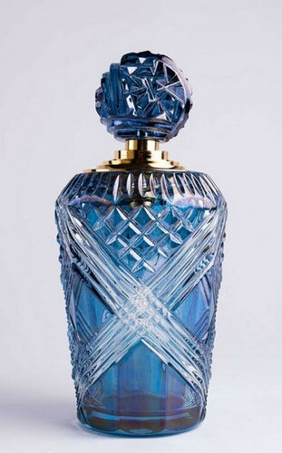 - Kristallglas | Kategorien Parfüm Handgeschliffene Black / Luxus Parfümflasche Blau Gold - - bestellen Made CPBlack Erstklassische Flasche in Italy direkt Qualität