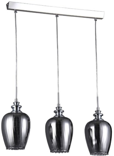 Casa Padrino 3er H�ngeleuchte Silber / Grau 70 x H. 100 cm - H�ngelampe mit feinsten Kristall Beh�ngen