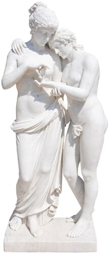 Casa Padrino Antik Stil Garten Deko Marmor Skulptur Liebespaar Wei� H. 180 cm