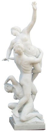 Casa Padrino Antik Stil Marmor Skulptur Wei� H. 130 cm - Garten Deko Figur