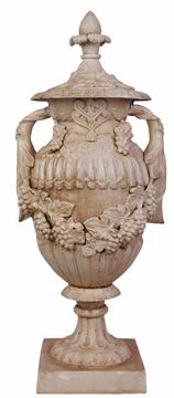 Casa Padrino Antik Stil Gartenpokal Garten Ornament - Gusseisen - Altweiss Antikstil Garten Dekoration - schwere Ausf�hrung - 