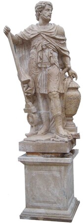 Casa Padrino Antik Stil Marmor Skulptur R�mer auf S�ule linke Seite Beige H. 280 cm