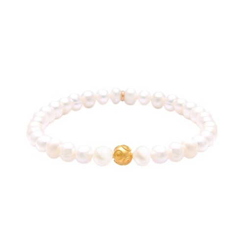 Casa Padrino Armband Conta de Viana aus 19,2Kt Gold mit Perlen