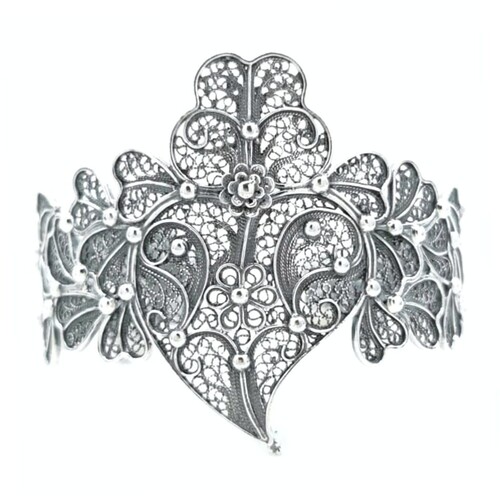 Casa Padrino Armband Herz von Viana XL aus Sterlingsilber