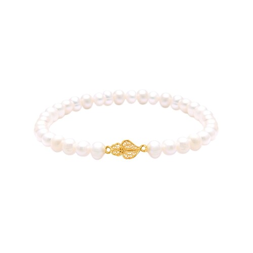 Casa Padrino Armband Herz von Viana aus 19,2Kt Gold mit Perlen