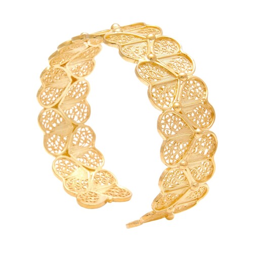 Casa Padrino Armband Herzen aus Vergoldetem Silber