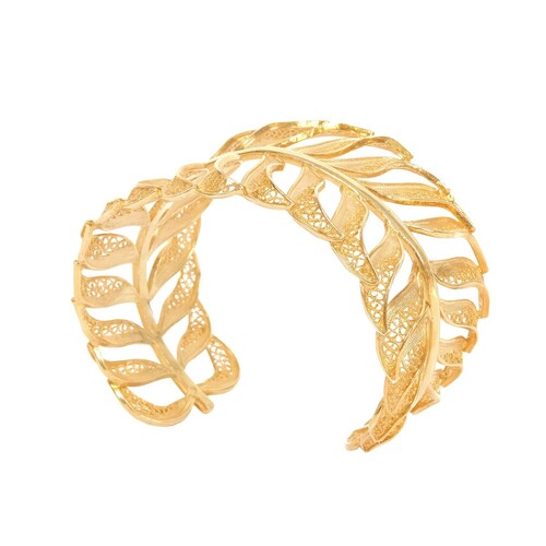 Casa Padrino Armband Palme aus Vergoldetem Silber