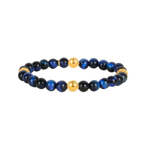 Casa Padrino Armband vier Contas de Viana Blau aus Vergoldetem Silber