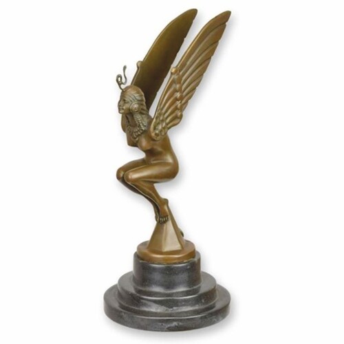 Casa Padrino Art Deco Bronze Skulptur H. 24 cm - Wohnzimmer & Schreibtisch Deko