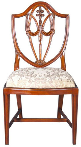 Casa Padrino Luxus Art Deco Esszimmerstuhl Braun / Gold 58,4 x 50,8 x H. 99,1 cm - Eleganter Massivholz Stuhl mit Muster - Art Deco Esszimmer M�bel