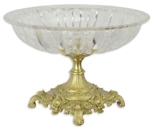 Casa Padrino Barock Sch�ssel Gold  39,5 x H. 27 cm - Runde Obstschale im Barockstil - Barock Deko Accessoires