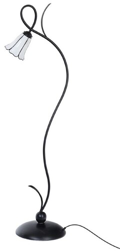 Casa Padrino Art Deco Tiffany Stehleuchte Schwarz / Wei� H. 160,5 cm - Tiffany Leuchten