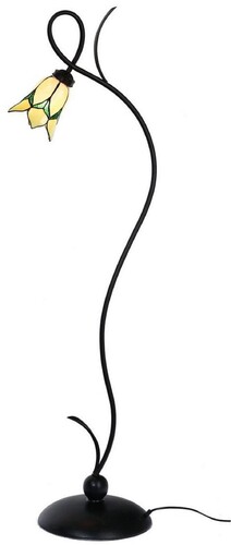 Casa Padrino Art Deco Tiffany Stehleuchte Schwarz / Gelb / Gr�n H. 161 cm - Tiffany Leuchten