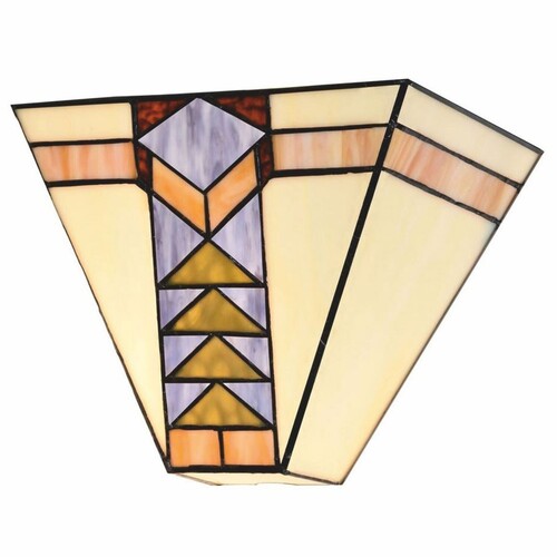 Casa Padrino Art Deco Tiffany Wandleuchte Wei� / Bunt 25 x H. 20 cm - Tiffany Leuchten