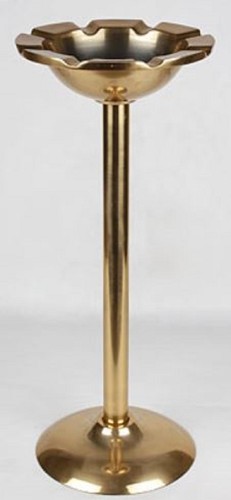 Casa Padrino Aschenbecher Antik Messingfarben  26 x H. 63 cm - Runder Aluminium Aschenbecher mit St�nder - Deko Accessoires