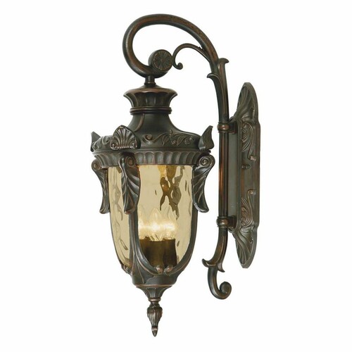 Casa Padrino Barock Au�enwandleuchte Bronze / Champagnerfarben H. 64 cm - Au�enbeleuchtung