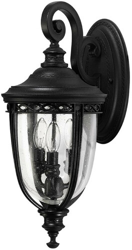 Casa Padrino Barock Au�enwandleuchte Schwarz 21,6 x 26,7 x H. 50 cm - Elegante Balkon Garten Terrassen Au�enleuchte - Au�enbeleuchtung im Barockstil