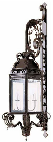 Casa Padrino Luxus Barock Au�enwandleuchte Braun 62 x 70 x H. 212 cm - Prunkvolle Balkon Garten Terrassen Au�enleuchte - Au�enbeleuchtung im Barockstil - Luxus Qualit�t