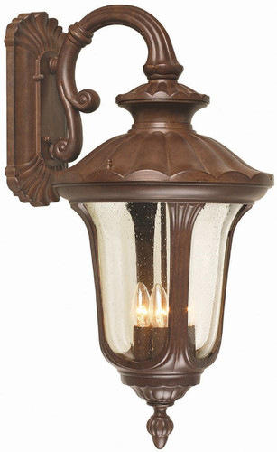 Casa Padrino Barock Au�enwandleuchte Rostfarben 35,5 x 43 x H. 70 cm - Nostalgische Balkon Garten Terrassen Au�enleuchte - Nostalgische Au�enleuchten