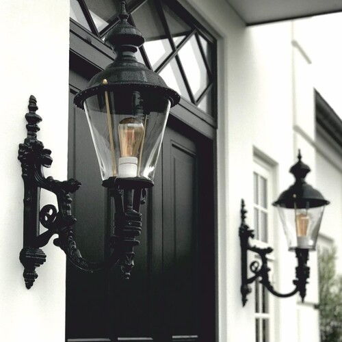 Casa Padrino Jugendstil Au�enwandleuchte Schwarz H. 74 cm - Nostalgische Au�enbeleuchtung