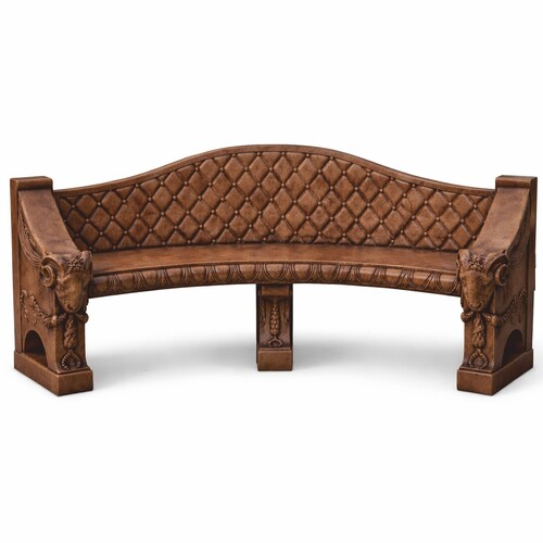 Casa Padrino Barock Beton Gartenbank Braun 196 cm - Barock Garten & Terrassen M�bel