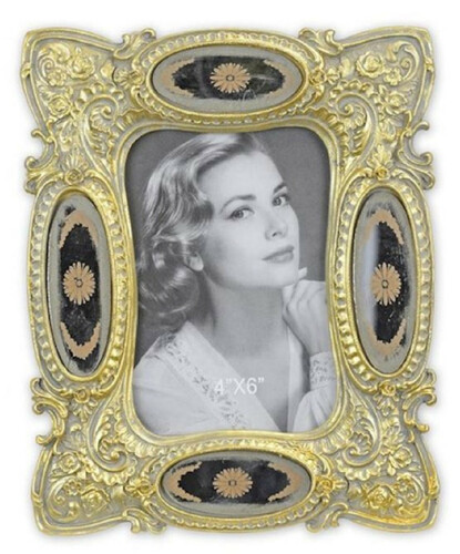 Casa Padrino Barock Bilderrahmen Gold / Mehrfarbig 18,9 x H. 23,3 cm - Antik Stil Bilderrahmen - Wohnzimmer Deko - Schreibtisch Deko - Deko Accessoires im Barockstil