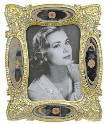 Casa Padrino Barock Bilderrahmen Gold / Mehrfarbig 21,5 x H. 26,1 cm - Antik Stil Bilderrahmen - Wohnzimmer Deko - Schreibtisch Deko - Deko Accessoires im Barockstil